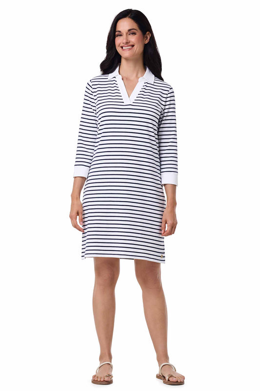Women's Fontainebleau Tunic Dress | White/Navy Stripe